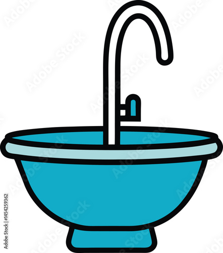 bathroom sink and faucet isolated