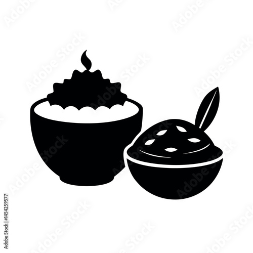 Risotto Tiramisu Black Vector Silhouette Design