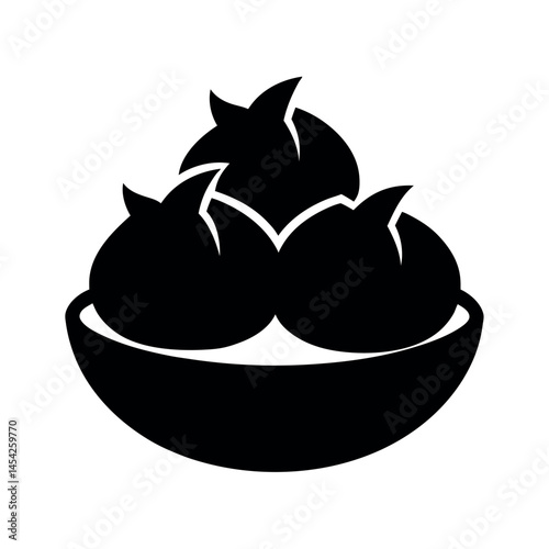 Pelmeni Black Vector Silhouette Illustration