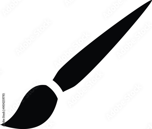 Paintbrush Icon: A simple, graphic illustration of a paintbrush, showcasing its essential form and function, perfect for various design and creative applications.