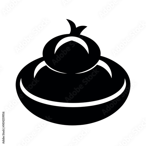 Pelmeni Black Vector Silhouette Clipart