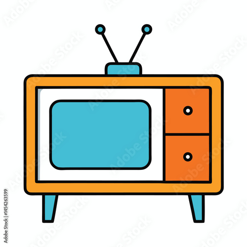 retro tv vector illustration