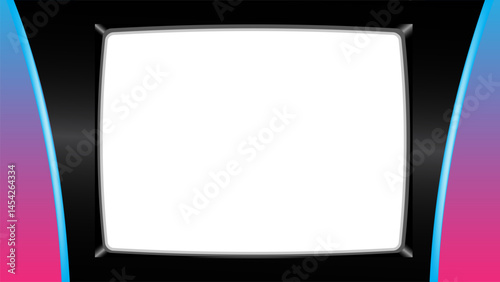 Arcade TV frame. analog television. CRT. Old TV style. video game frame.	