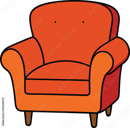 red armchair isolated on white