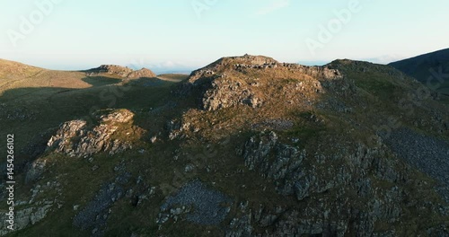 Sunrise over rocky terrain in Yorkshire Dales