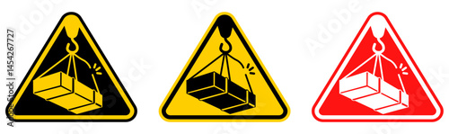 set Attention overhead crane sign Symbols design template vector illustration
