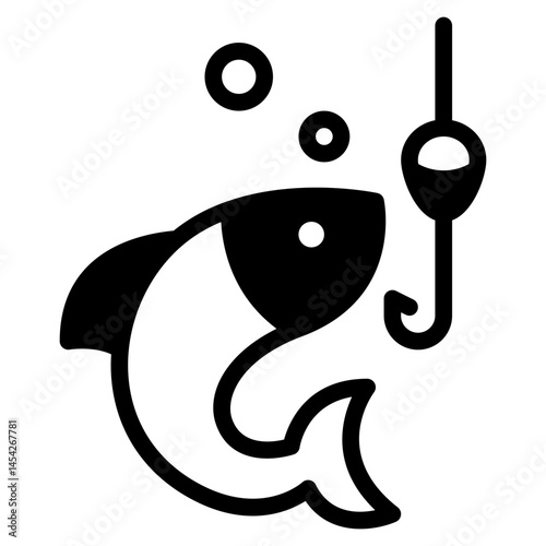 Fishing Hook and Fish Icon