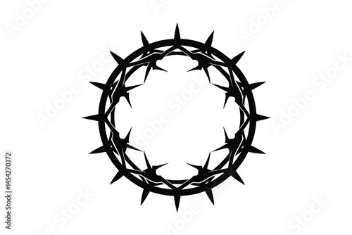 Crown of Thorns black silhouette vector white background