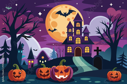 Ghostly Night Scene for Halloween