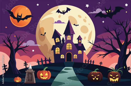 Ghostly Night Scene for Halloween