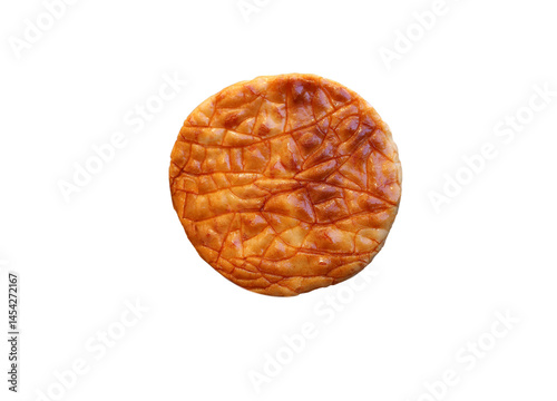 Freshly Roasted Japanese Senbei Rice Crackers isolated on white