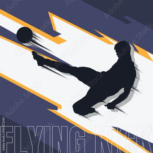 soccer football flying kick silhouette
