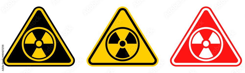 set Attention radioactive sign Symbols design template vector illustration set Attention radioactive sign Symbols design template vector illustration