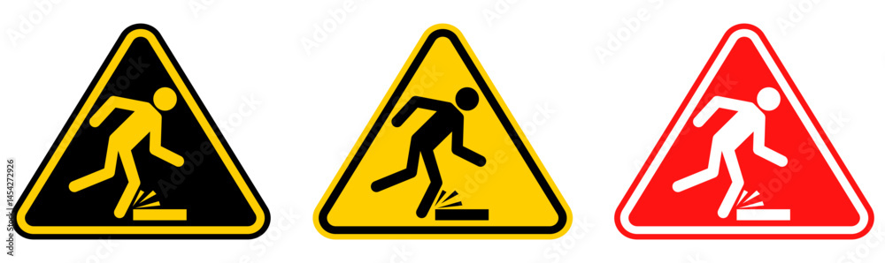 set Attention watch your step sign Symbols design template vector illustration set Attention watch your step sign Symbols design template vector illustration