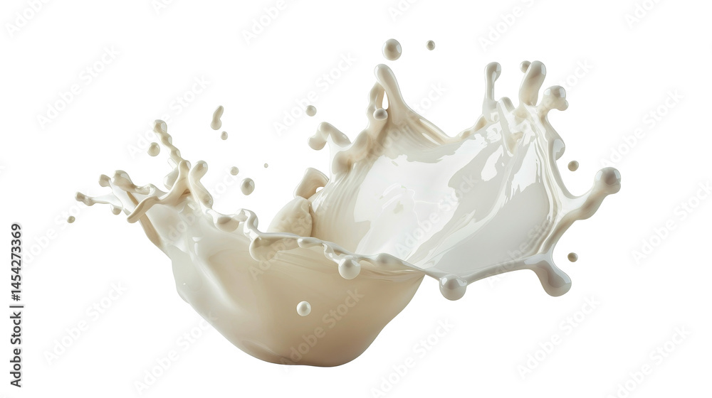 White cream or milk drop splash levitating on white background. Hygiene, skin care concept cut-out, clipping path, transparent