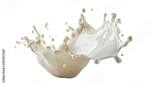 Obraz na płótnie White cream or milk drop splash levitating on white background. Hygiene, skin care concept cut-out, clipping path, transparent w salonie