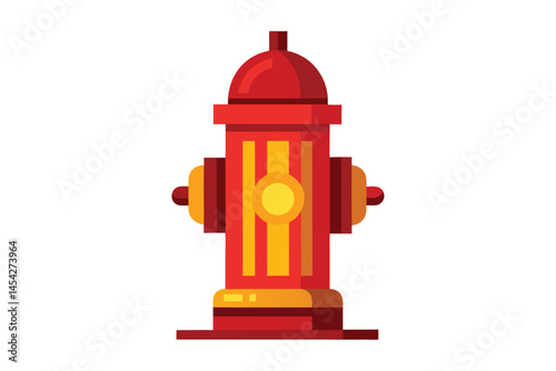 Red fire hydrant vector illustration isolated on white background