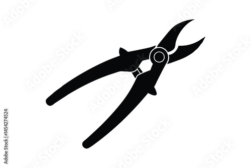 Garden pruner silhouette icon vector illustration isolated on white background