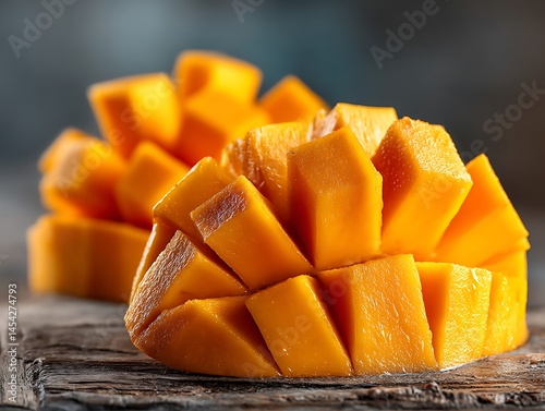Mango Cubes Closeup. photo