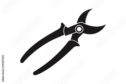 hand pruner silhouette vector illustration on white background