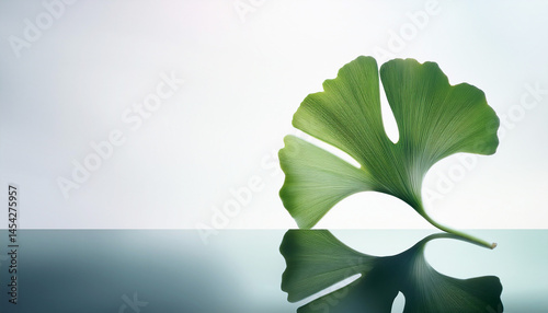 Green ginkgo leaf Generated image