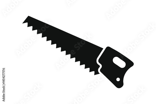 handsaw silhouette vector illustration on white background