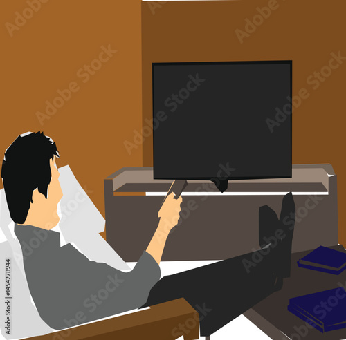 man watching tv
