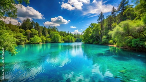 Serene Turquoise Lake Oasis , turquoise lake