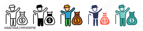 Pension multiple icon