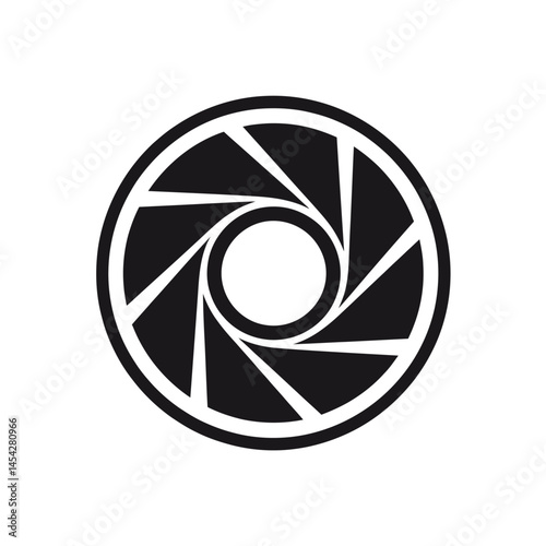 camera lenses silhouette vector icon 