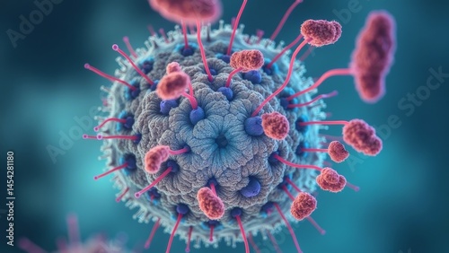 Microscopic virus morphology image