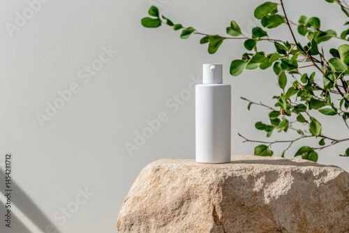 Wallpaper Mural Empty white bottle on a rock, natural setting Torontodigital.ca