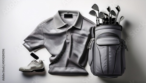 grey Golf sport outfit, accessories and equipment