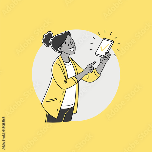 Fngry girl looks at her phone