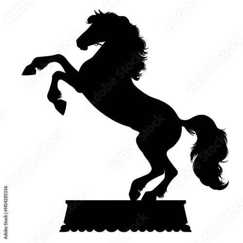 Circus Horse Parade Step Silhouette Vector Art