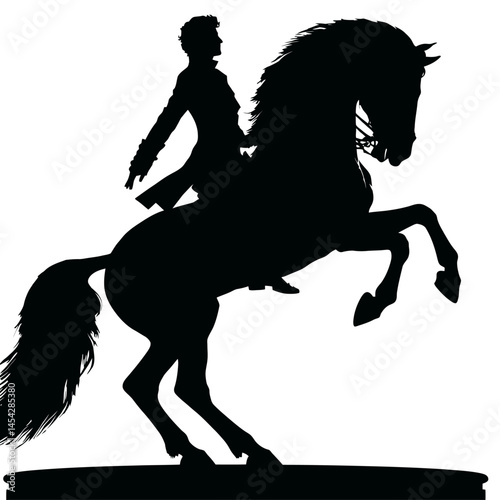 High Step Horse Circus Silhouette Flat Design