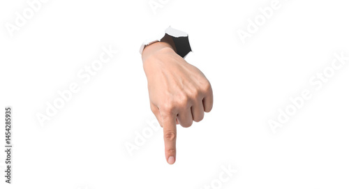 Female hands with manicured fingers and nails show a gesturing sign