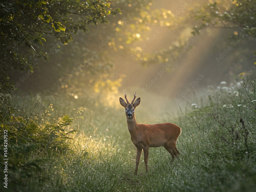 Fototapeta premium red deer in the woods