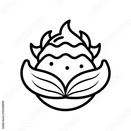 Bacalhau Fish Line Art Vector Silhouette