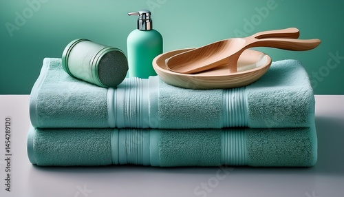 Towel and shower utensil, tosca matching color,