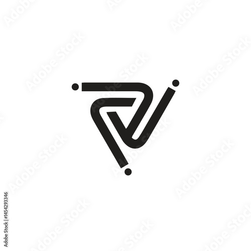 Black geometric logo for isp, network, optical fiber cable company, networking logo design