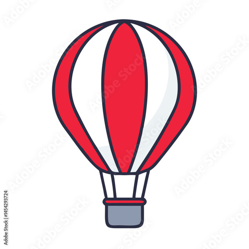 Colorful hot air balloon flying against a clear sky  
