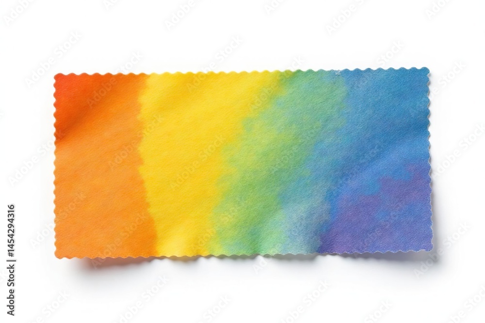 Naklejka premium Single, vibrant colored flap isolated on pure white background, colorful, card