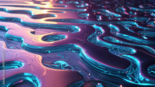 Abstract fluid art with gradient colors and futuristic design for visual inspiration