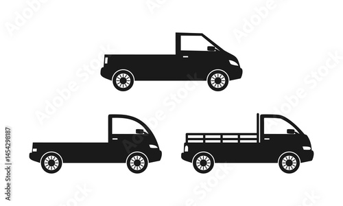 Set of pick up vehicle illust...
