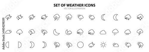 Set of weather icons for graphic, website and mobile design