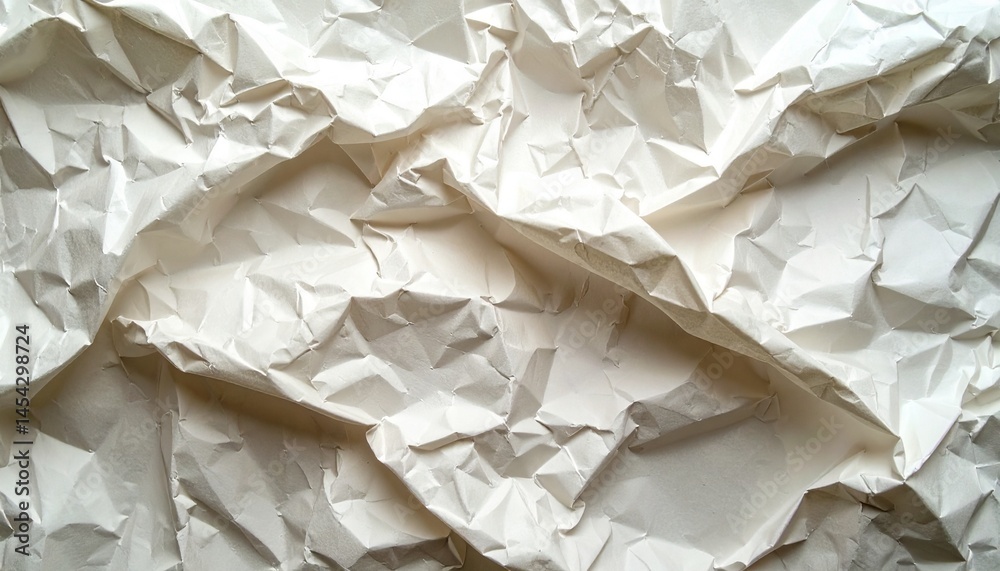 Obraz premium リアル質感のくしゃくしゃに丸めた紙のシワテクスチャ