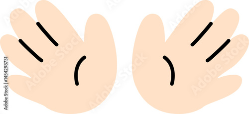 Hello Emoji Color Skin Fair Color Hand Drawing Hi Emoji. Cute Stye.
