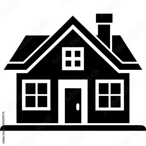 Home, house or real estate flat vector icon on white background 