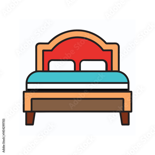  bed icon on white background